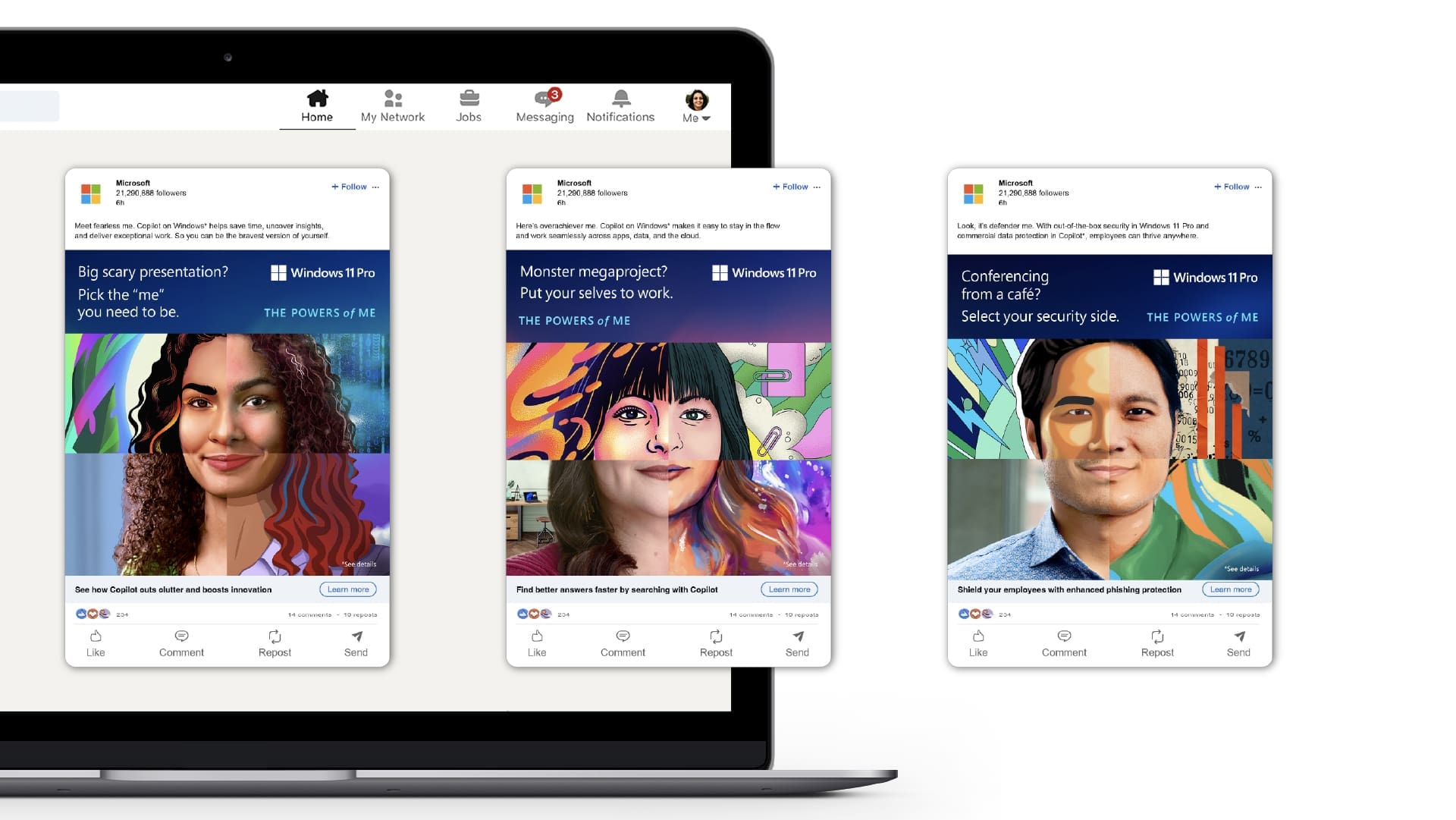 Windows 11 Pro social posts