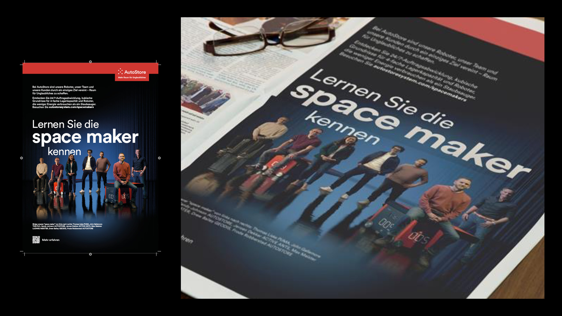 Autostore 'Space Makers' campaign in German